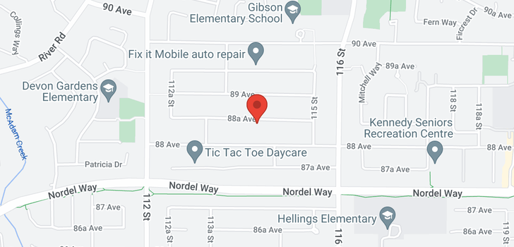 map of 11406 88A AVENUE